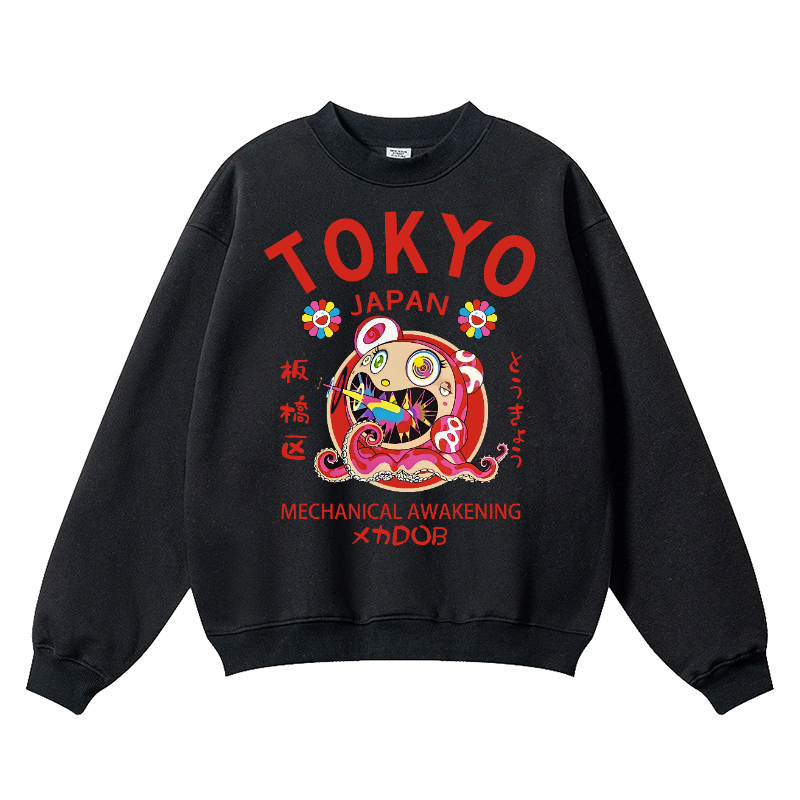 Sunflower DOB Octopus Tokyo Japan Wrinkle-Resistant Crewneck Sweatshirt