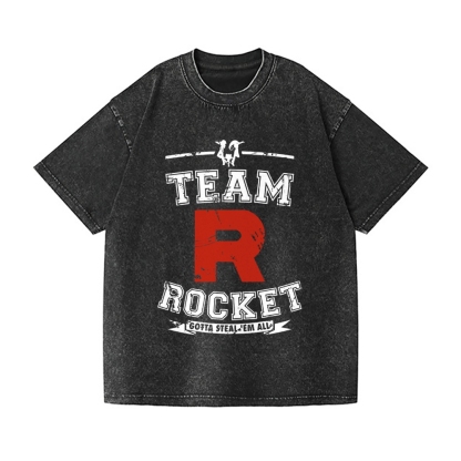 Team Rocket Vintage Wash Japanese Design T-Shirt