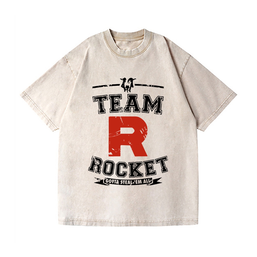 Team Rocket Vintage Wash Japanese Design T-Shirt