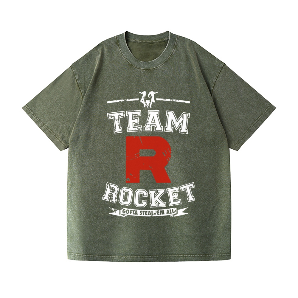 Team Rocket Vintage Wash Japanese Design T-Shirt