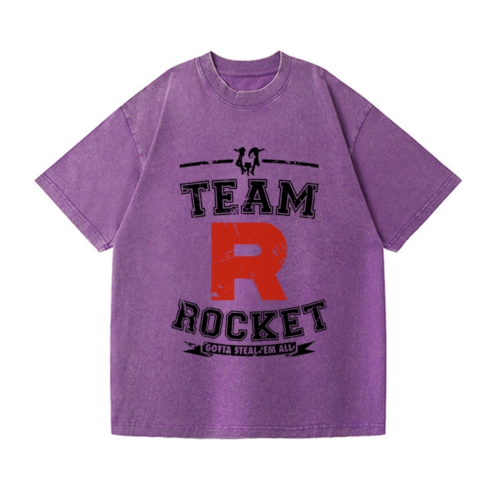 Team Rocket Vintage Wash Japanese Design T-Shirt