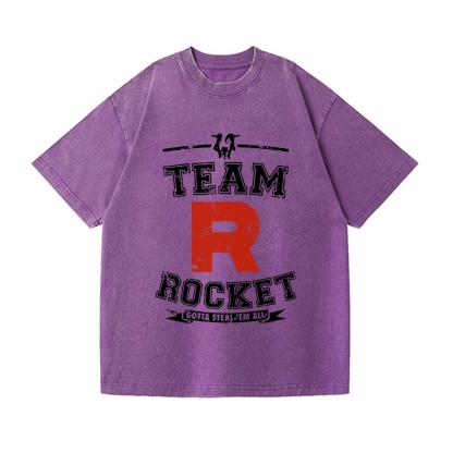 Team Rocket Vintage Wash Japanese Design T-Shirt
