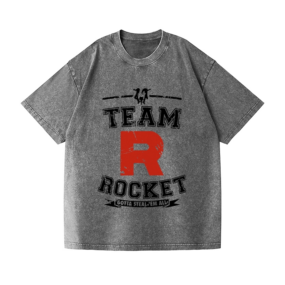 Team Rocket Vintage Wash Japanese Design T-Shirt