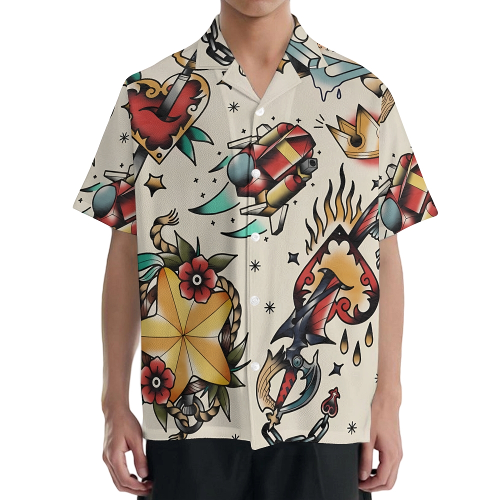 Kingdom Hearts Japanese Style Camp Shirt