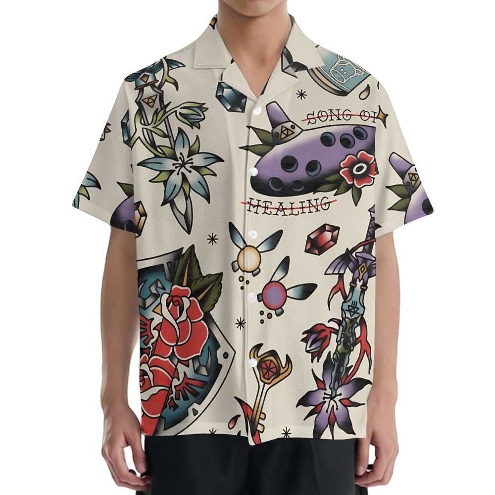 Zelda Traditional Tattoo Japanese Style Camp Shirt