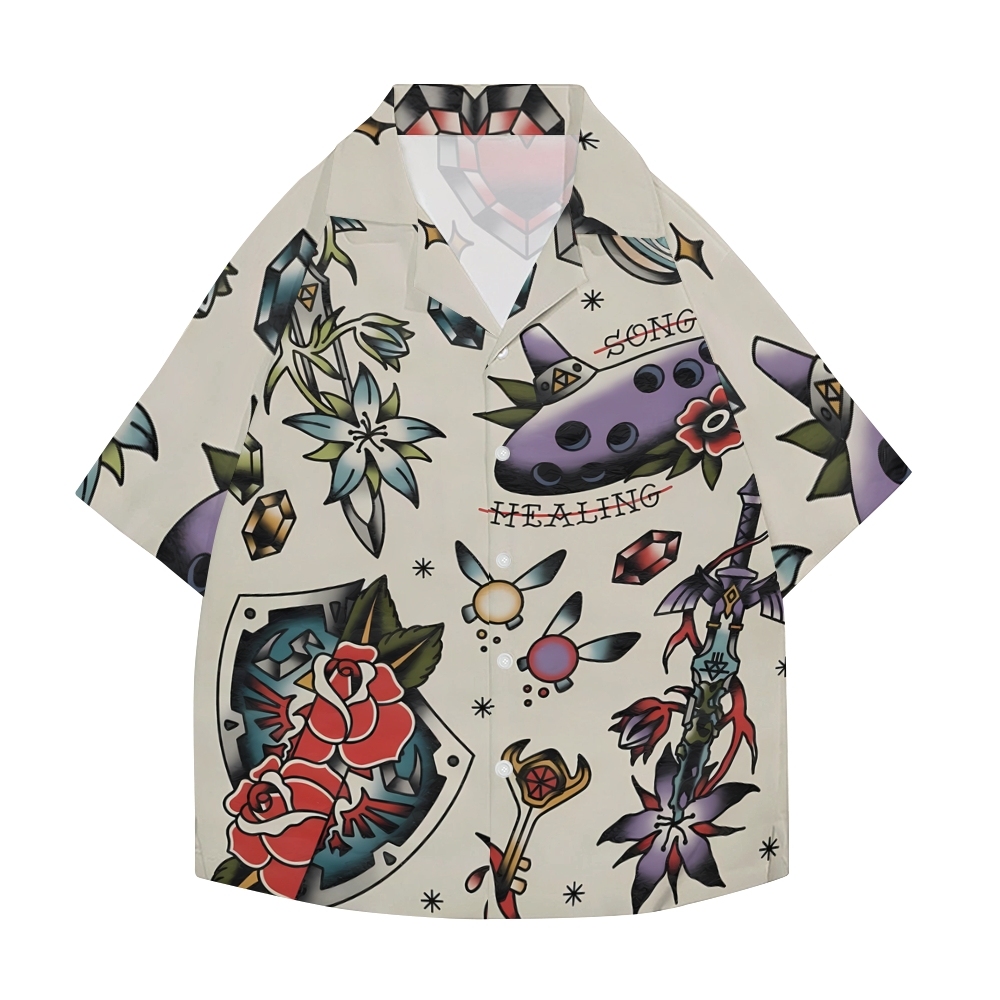 Zelda Traditional Tattoo Japanese Style Camp Shirt