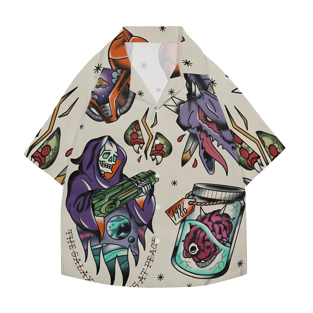 Metroid Traditional Tattoo Japanese Style Camp Shirt