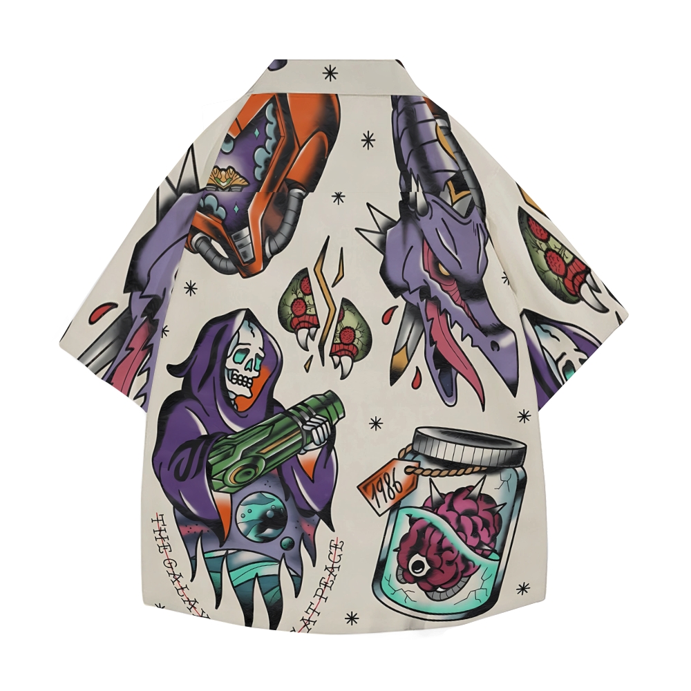 Metroid Traditional Tattoo Japanese Style Camp Shirt