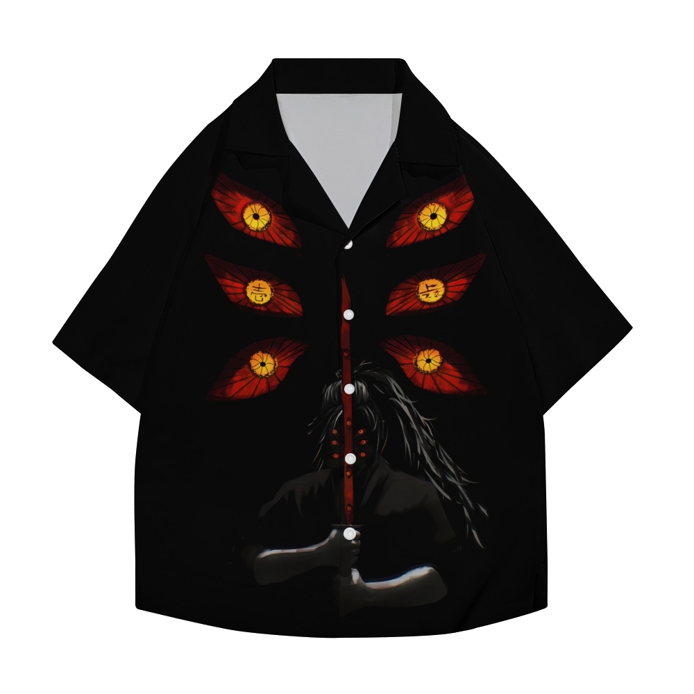 Demon Slayer Kokushibo Japanese Style Camp Shirt