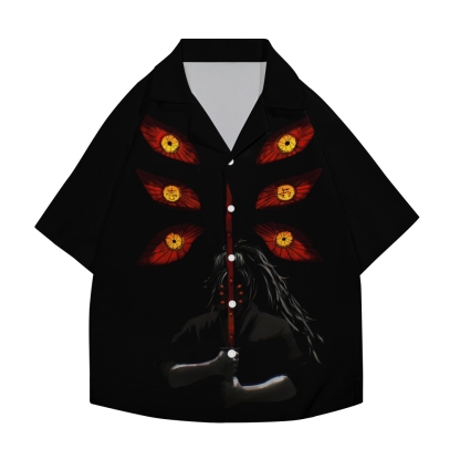 Demon Slayer Kokushibo Japanese Style Camp Shirt