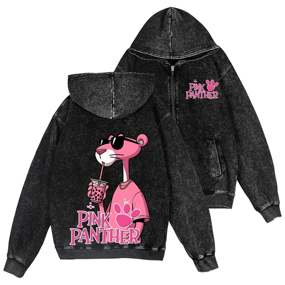 Pink Panther Vintage Wash Zip Hoodie