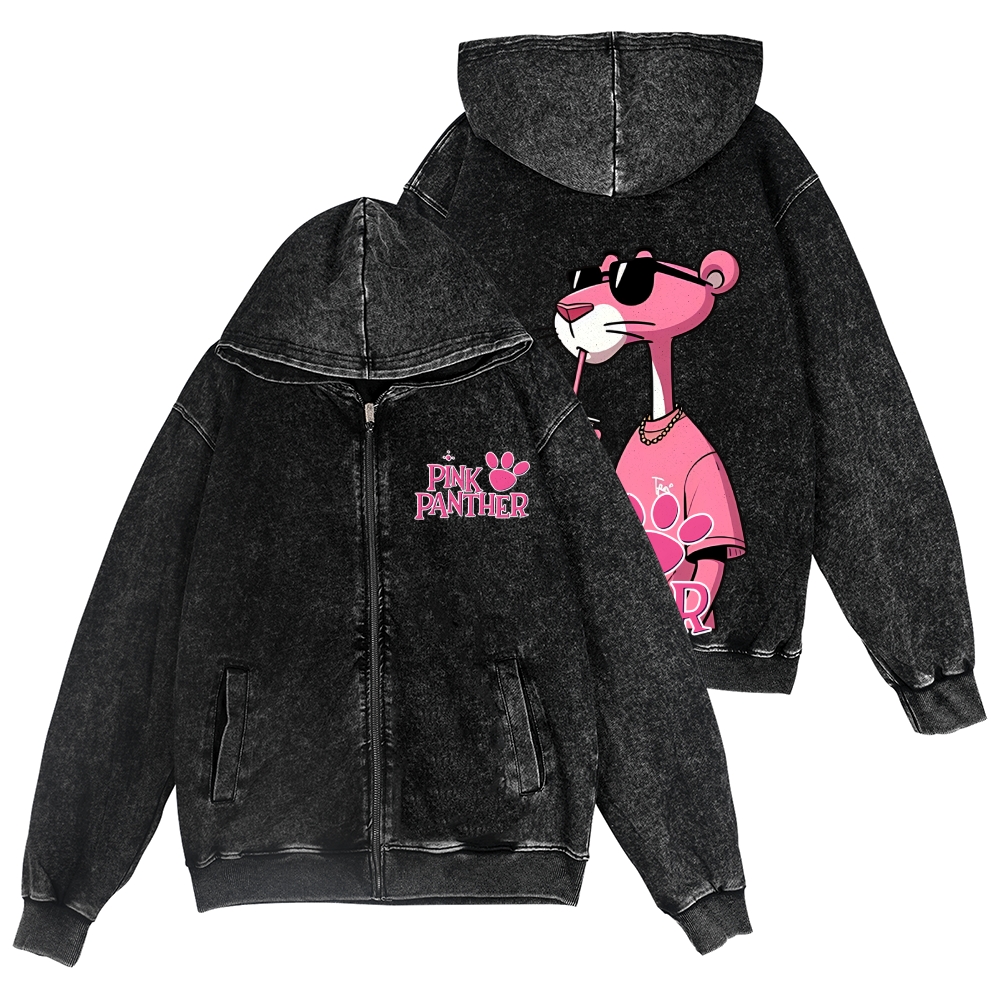 Pink Panther Vintage Wash Zip Hoodie