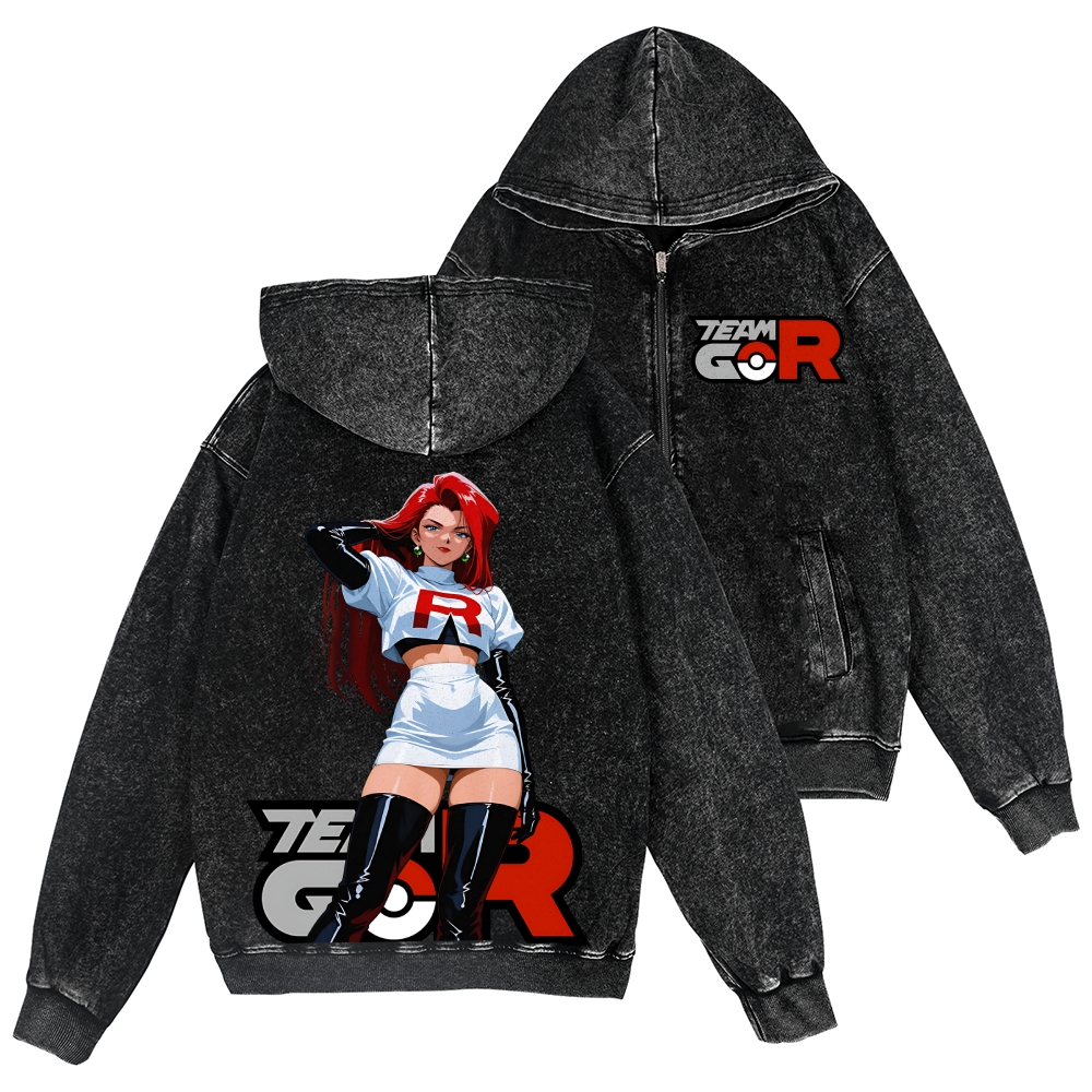Rocket Girl Vintage Wash Zip Hoodie