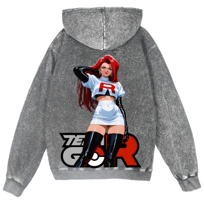 Rocket Girl Vintage Wash Zip Hoodie