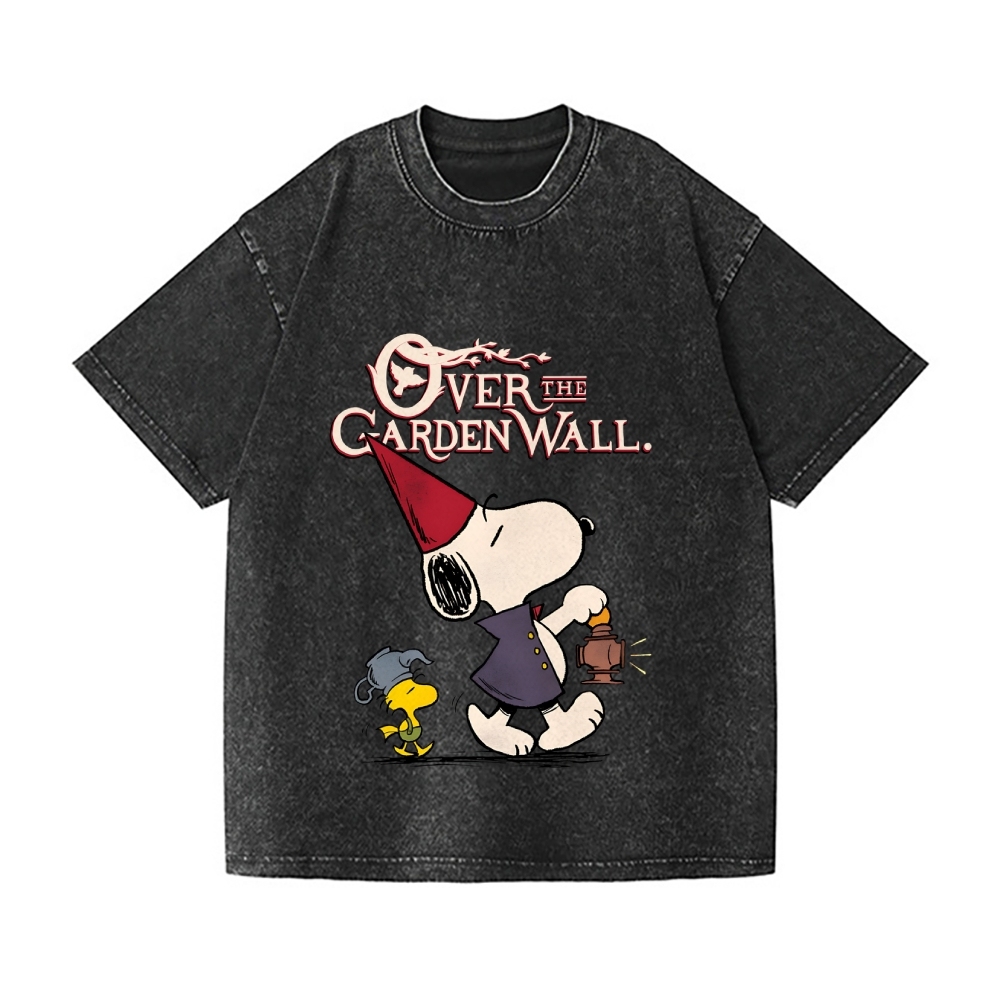 Over the Garden Wall Peanuts Dog Vintage Wash Japanese Design T-Shirt