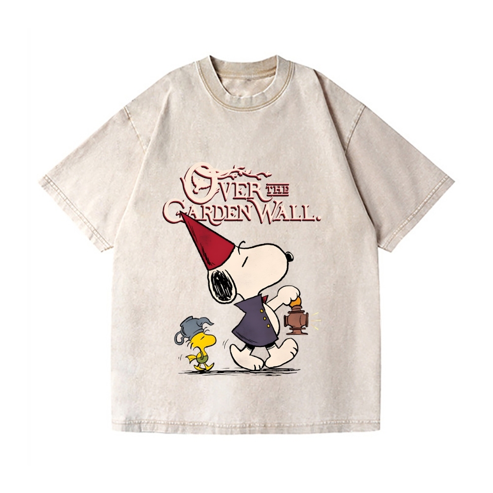 Over the Garden Wall Peanuts Dog Vintage Wash Japanese Design T-Shirt