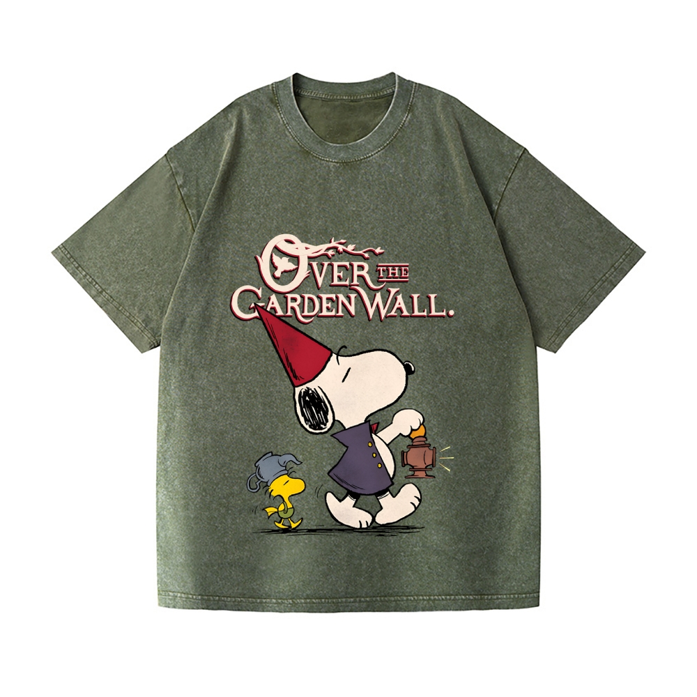 Over the Garden Wall Peanuts Dog Vintage Wash Japanese Design T-Shirt