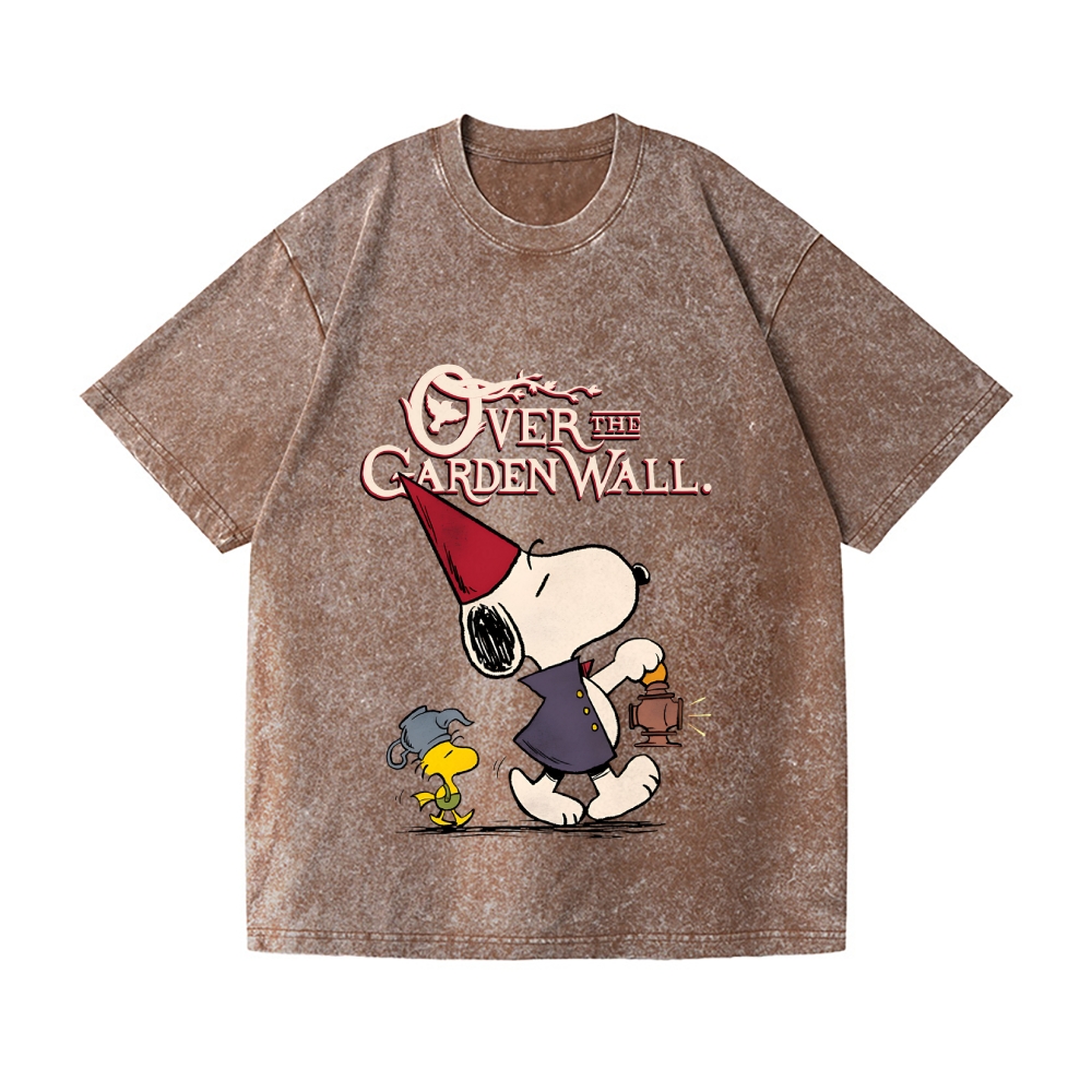 Over the Garden Wall Peanuts Dog Vintage Wash Japanese Design T-Shirt