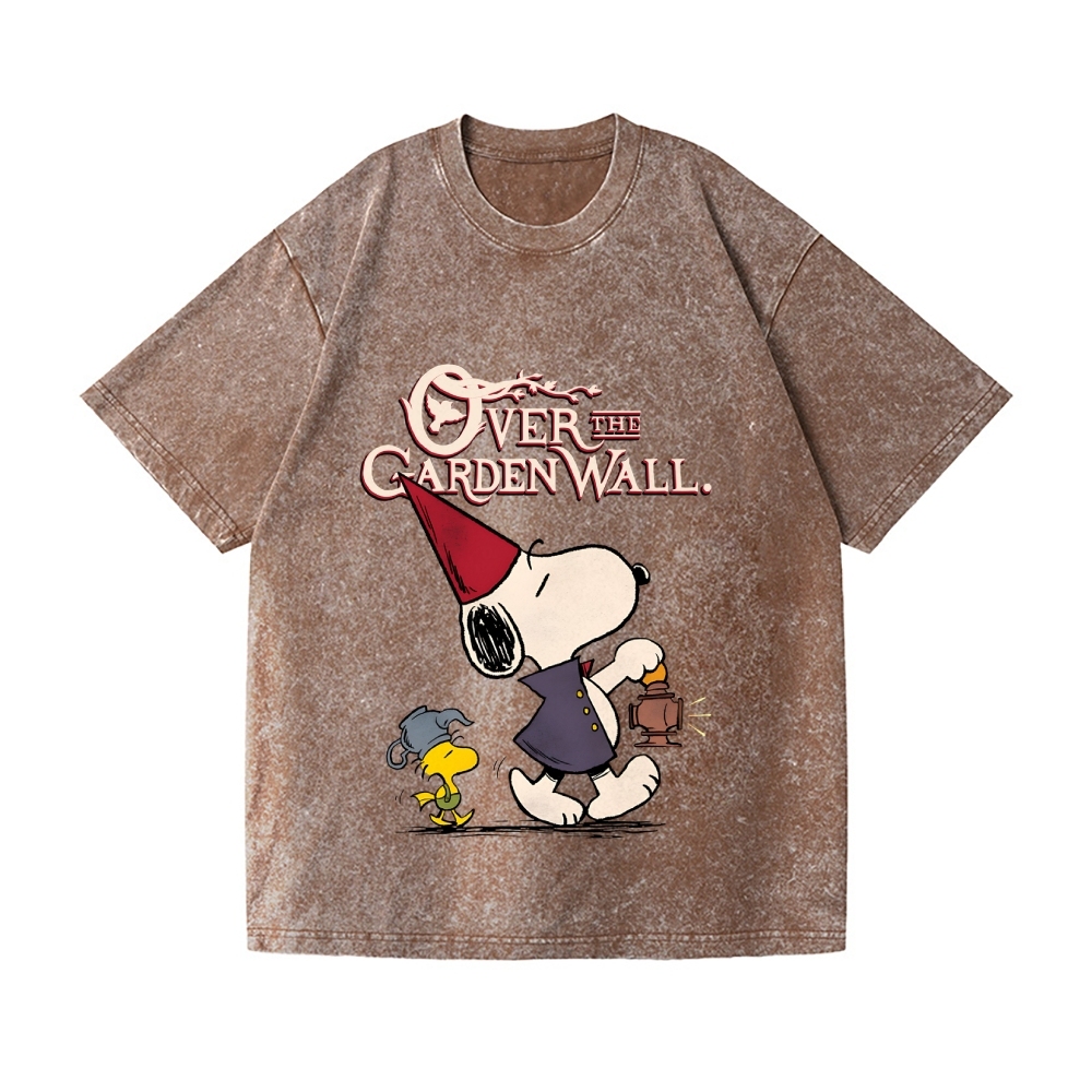 Over the Garden Wall Peanuts Dog Vintage Wash Japanese Design T-Shirt