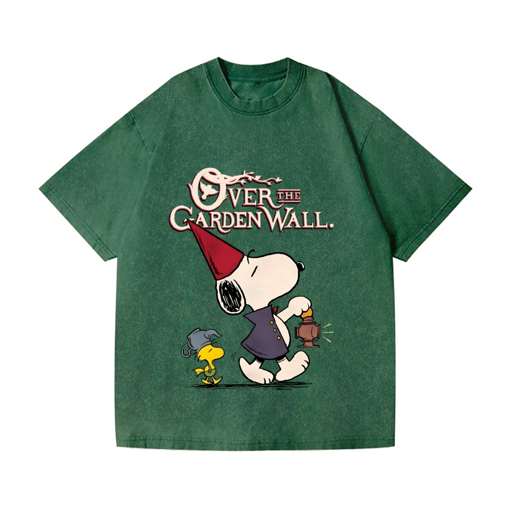 Over the Garden Wall Peanuts Dog Vintage Wash Japanese Design T-Shirt