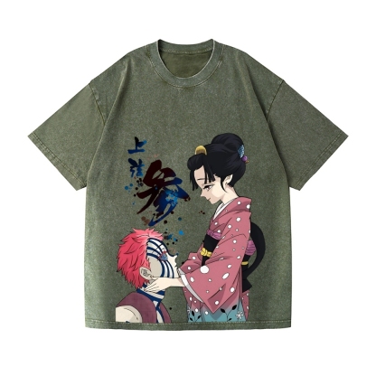 Demon Slayer Akaza Vintage Wash Japanese Design T-Shirt