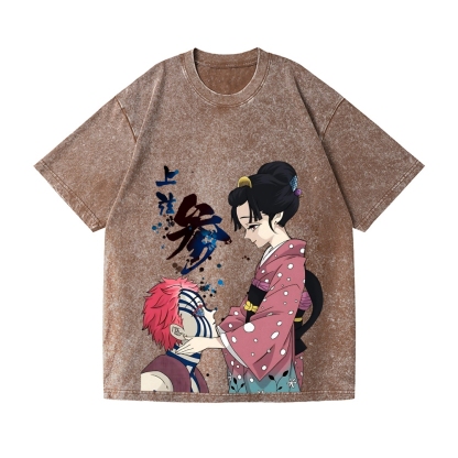 Demon Slayer Akaza Vintage Wash Japanese Design T-Shirt