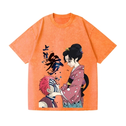 Demon Slayer Akaza Vintage Wash Japanese Design T-Shirt