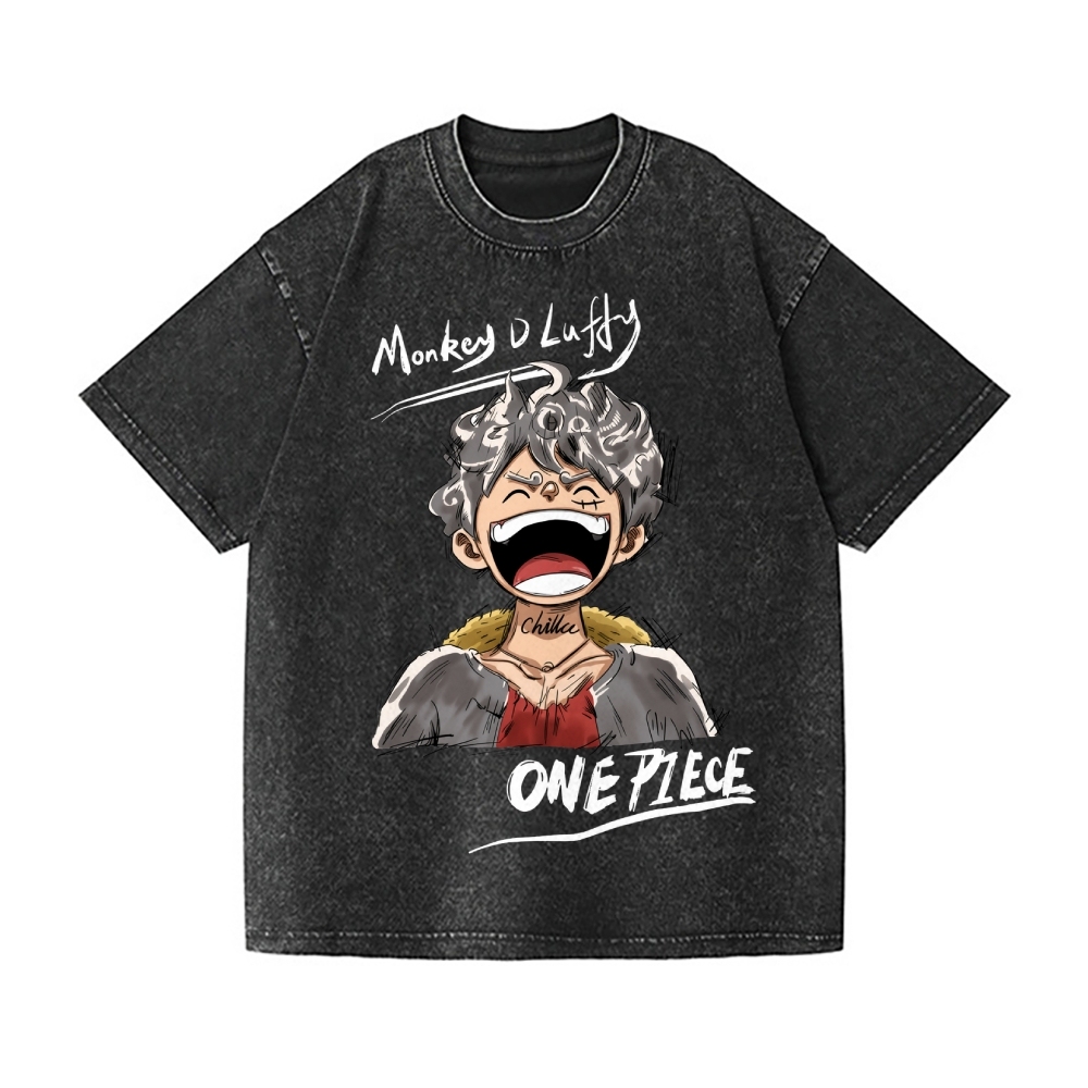 One Piece Vintage Wash Japanese Design T-Shirt