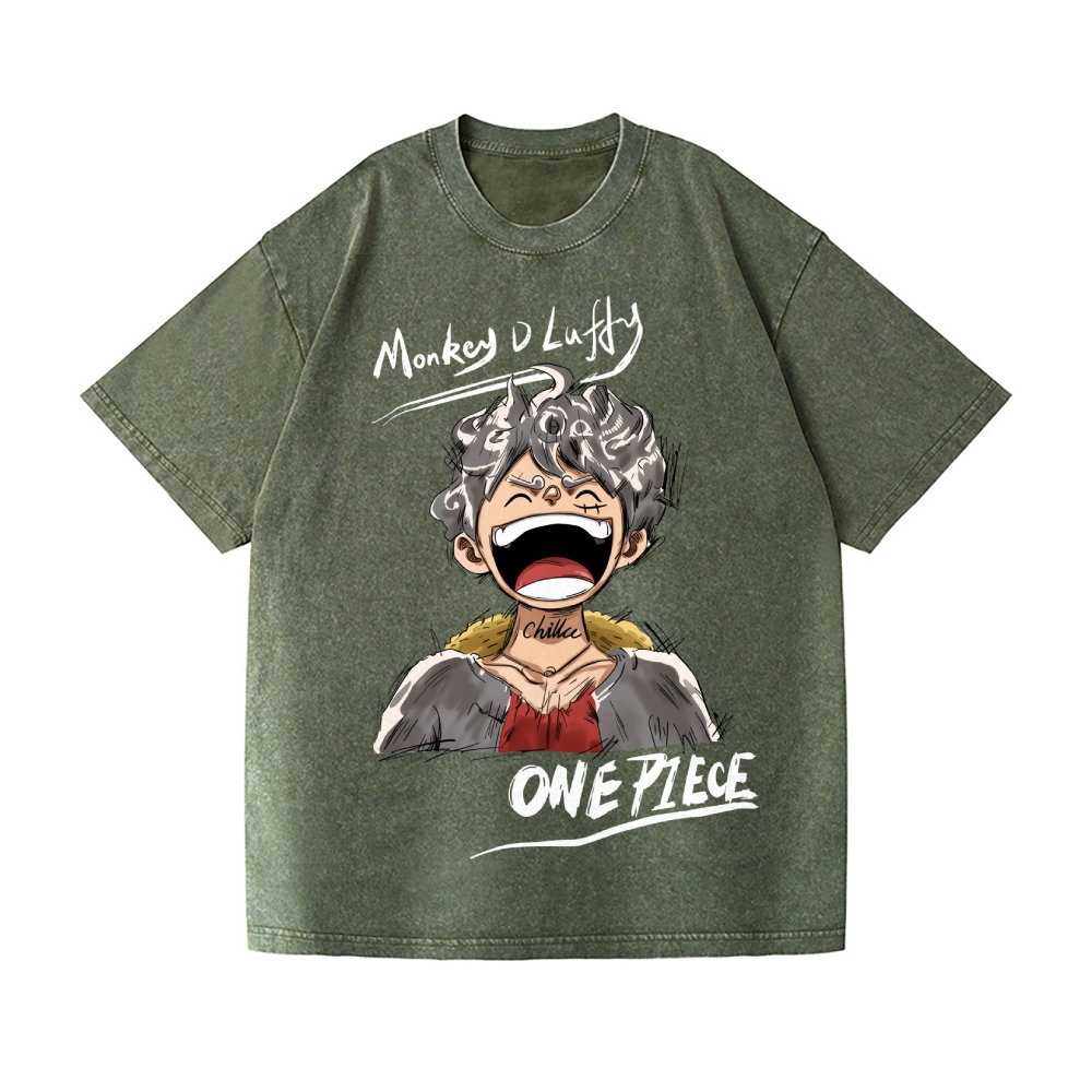 One Piece Vintage Wash Japanese Design T-Shirt