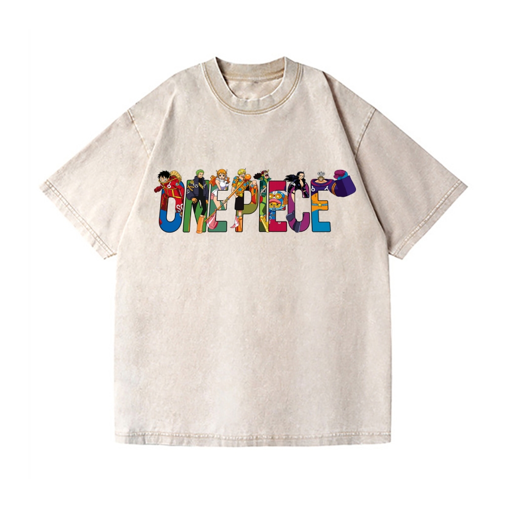 One Piece Vintage Wash Japanese Design T-Shirt