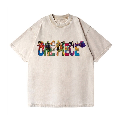 One Piece Vintage Wash Japanese Design T-Shirt