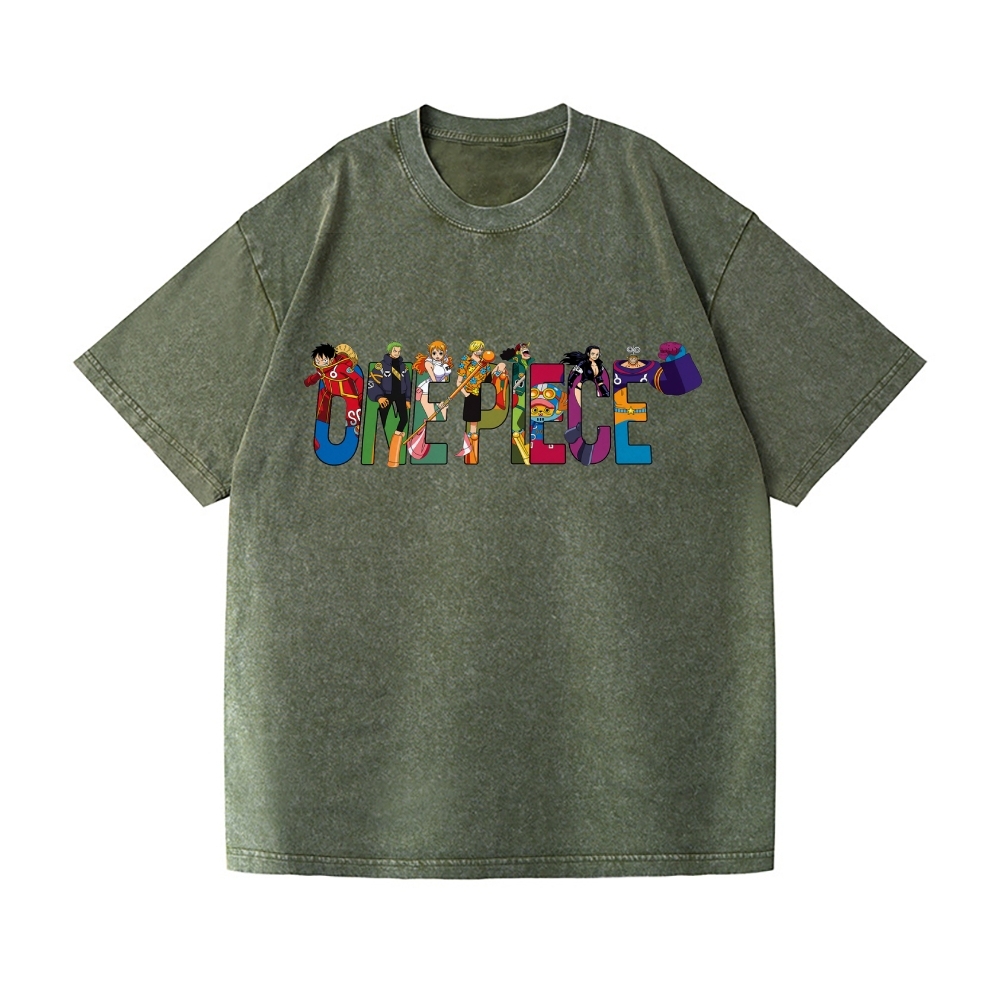 One Piece Vintage Wash Japanese Design T-Shirt