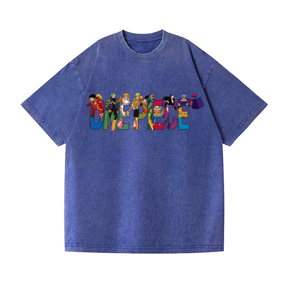 One Piece Vintage Wash Japanese Design T-Shirt