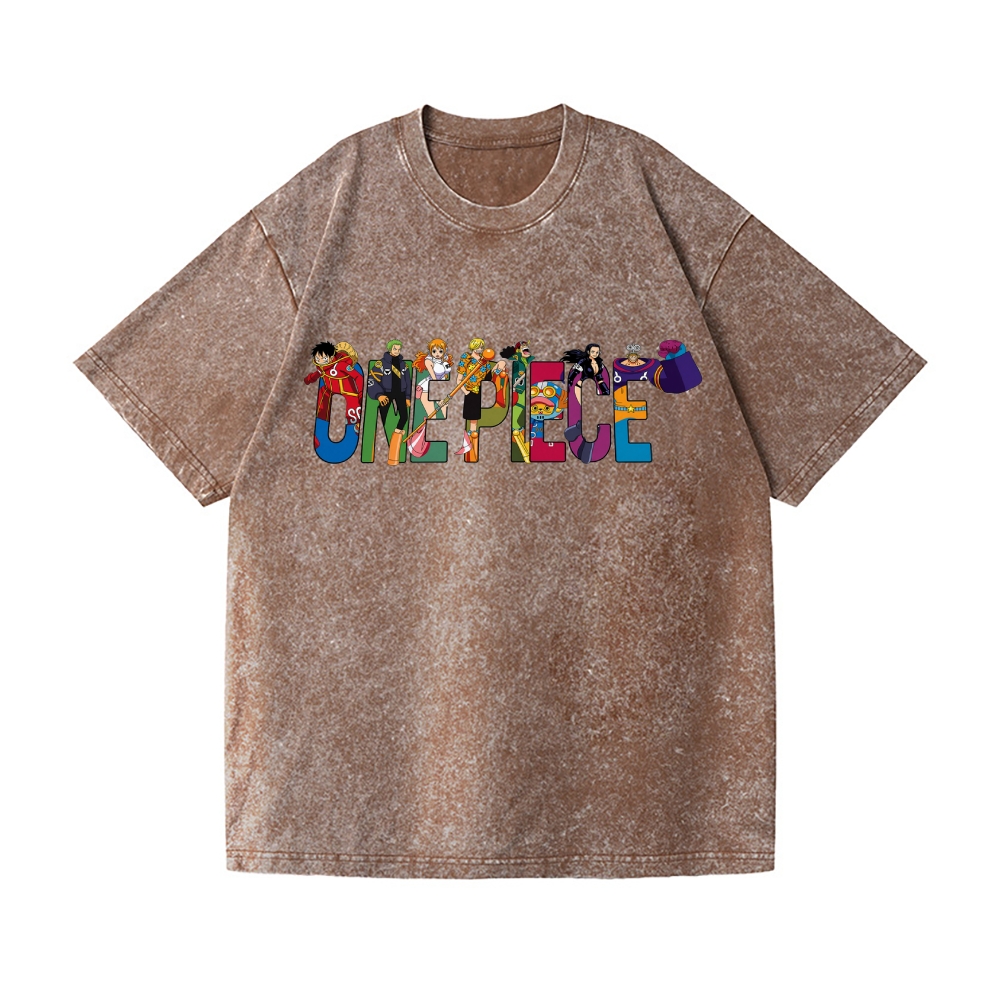 One Piece Vintage Wash Japanese Design T-Shirt