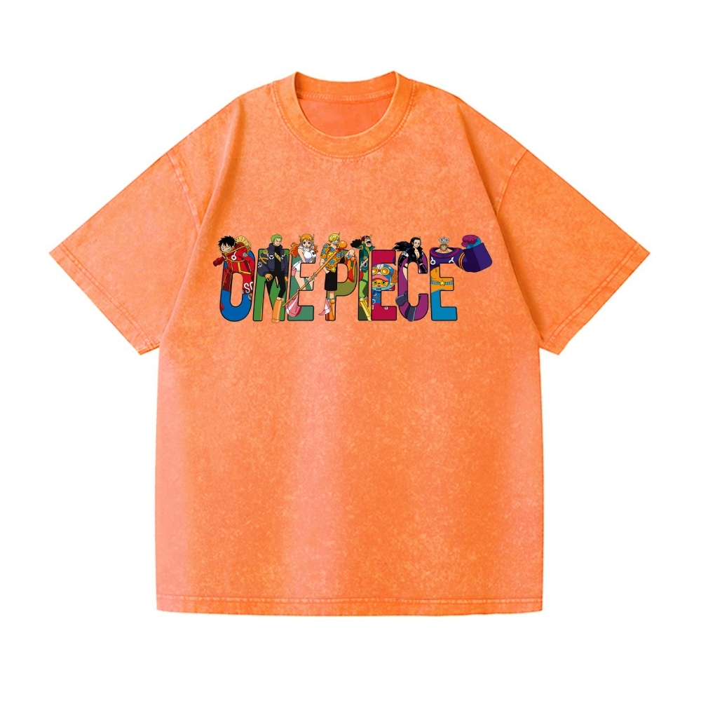One Piece Vintage Wash Japanese Design T-Shirt