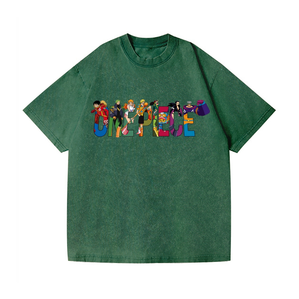 One Piece Vintage Wash Japanese Design T-Shirt