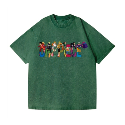 One Piece Vintage Wash Japanese Design T-Shirt