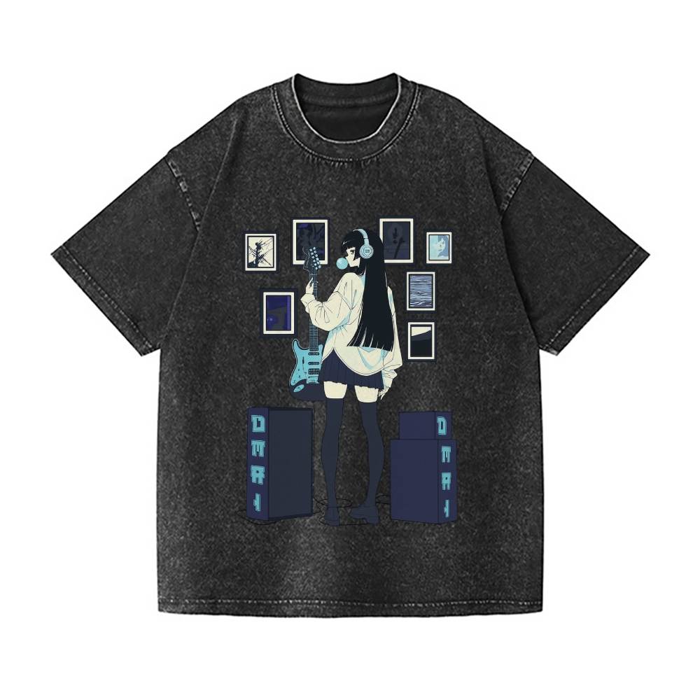 Blue Noise Vintage Wash Japanese Design T-Shirt