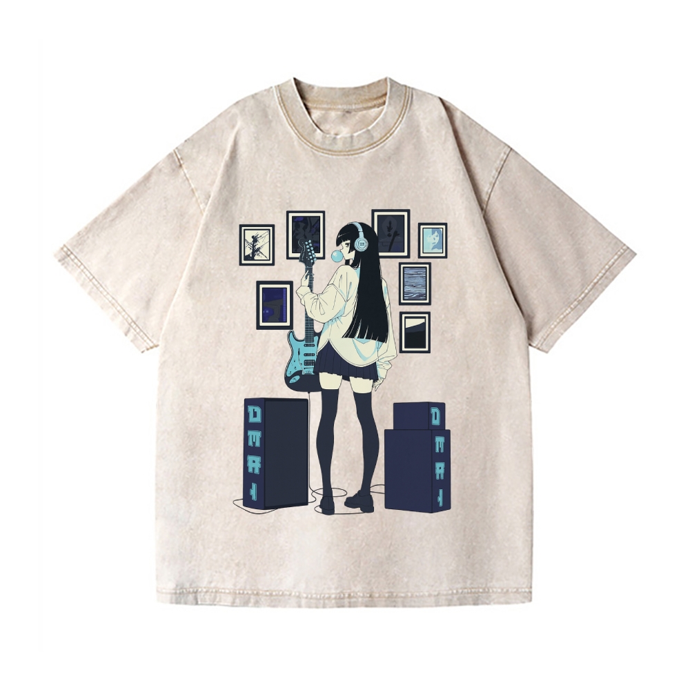 Blue Noise Vintage Wash Japanese Design T-Shirt