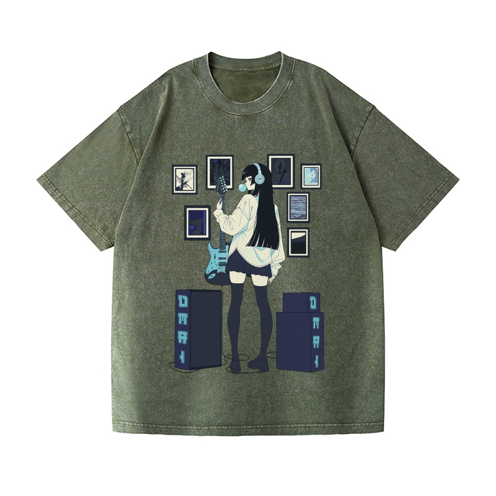 Blue Noise Vintage Wash Japanese Design T-Shirt