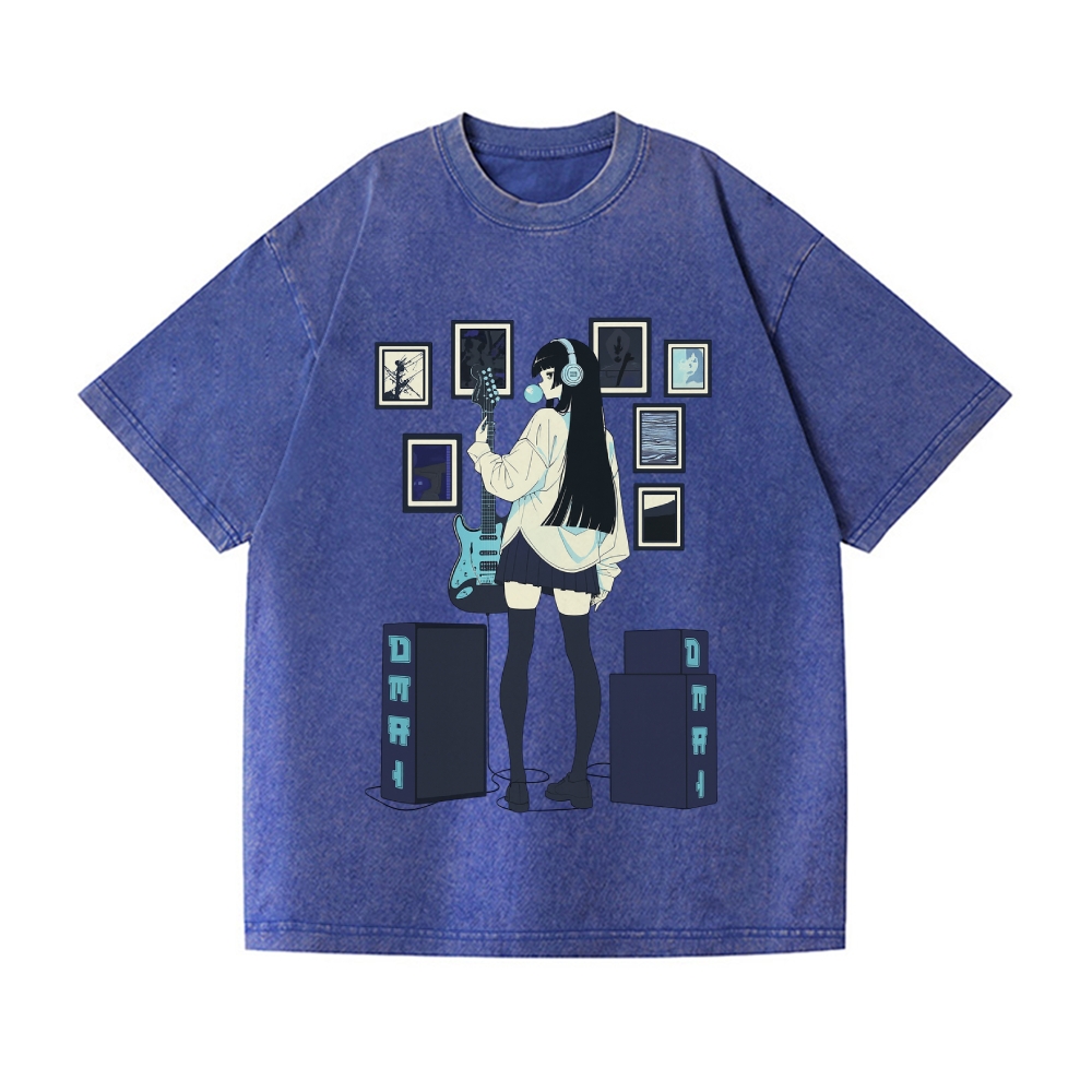 Blue Noise Vintage Wash Japanese Design T-Shirt