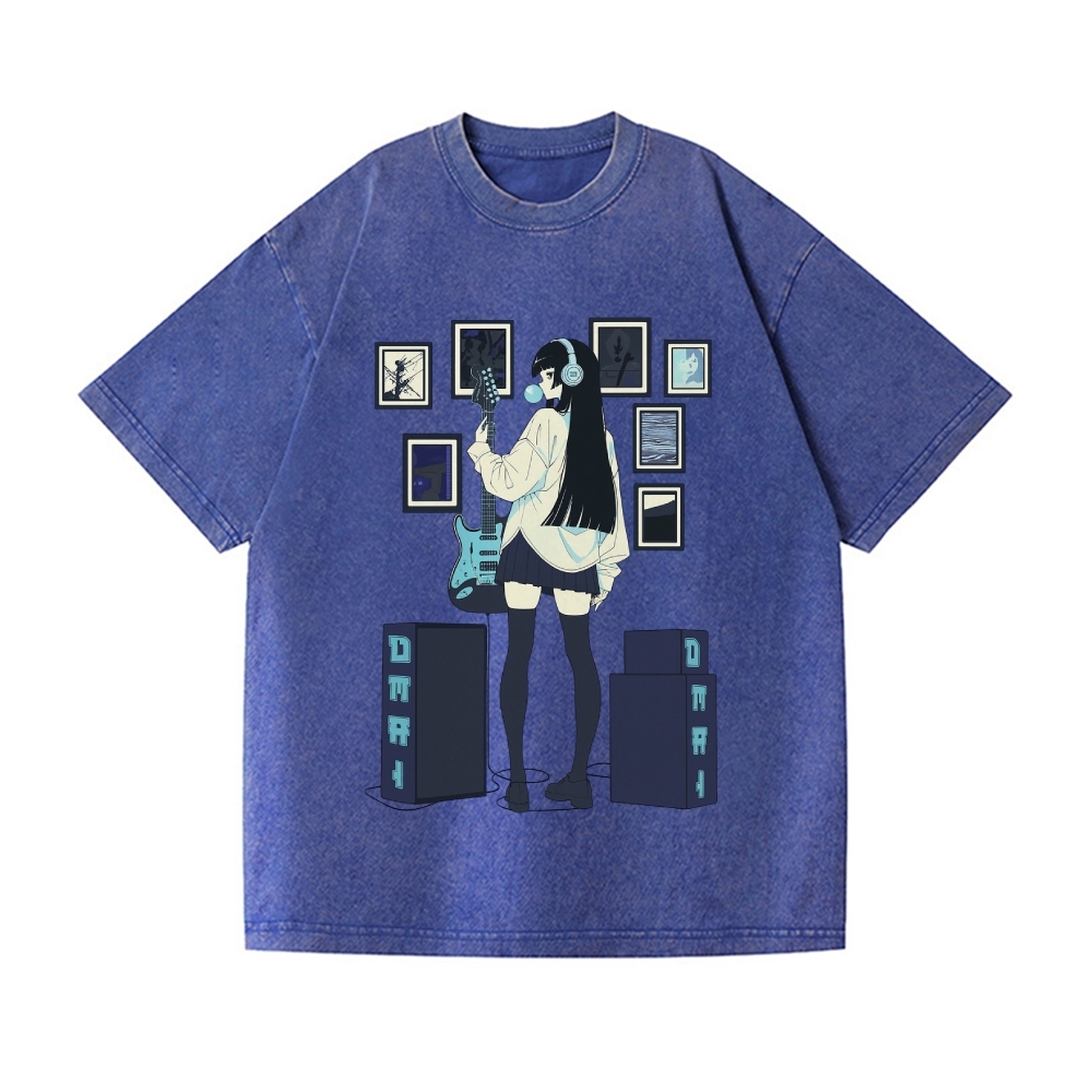 Blue Noise Vintage Wash Japanese Design T-Shirt