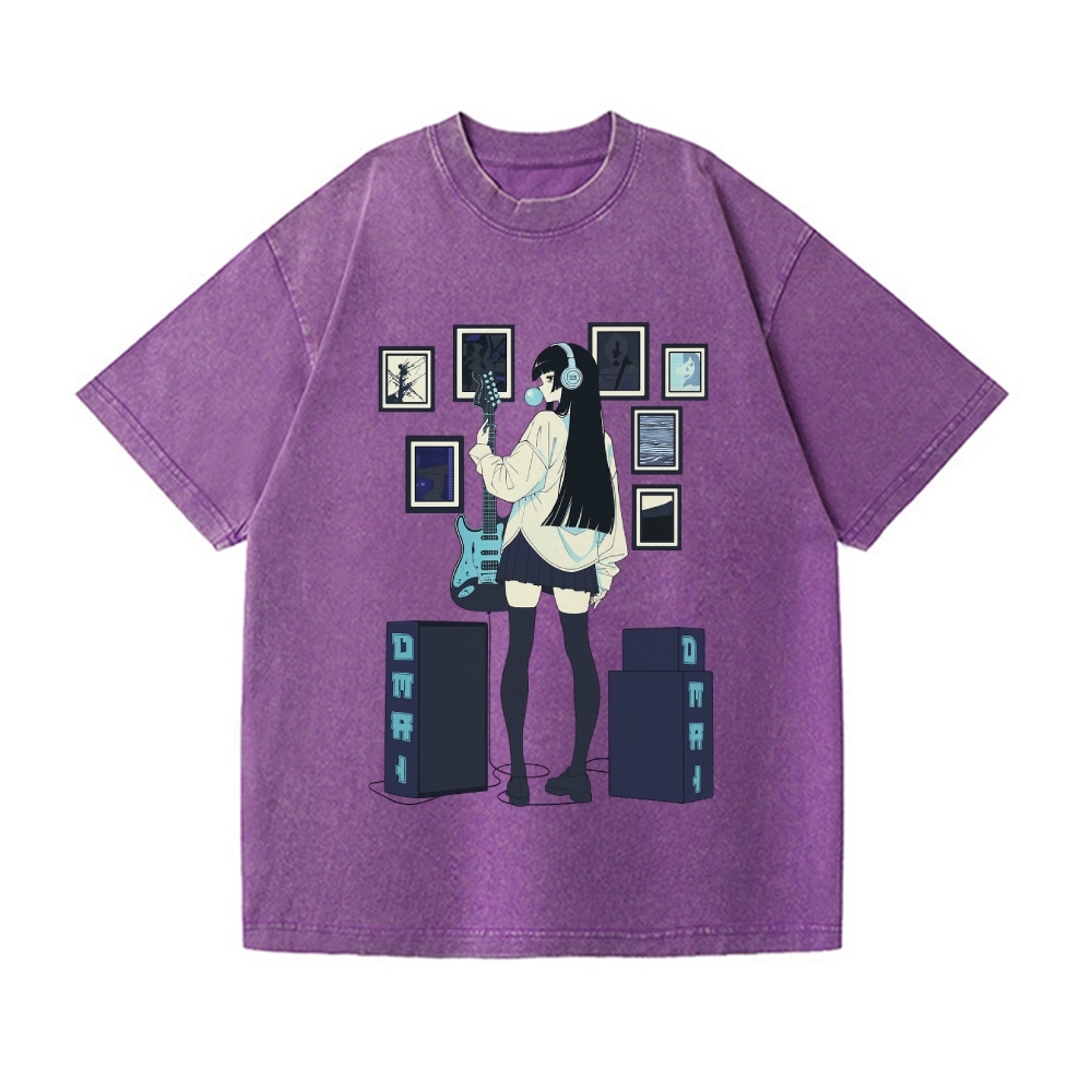 Blue Noise Vintage Wash Japanese Design T-Shirt