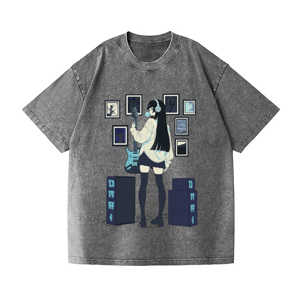 Blue Noise Vintage Wash Japanese Design T-Shirt