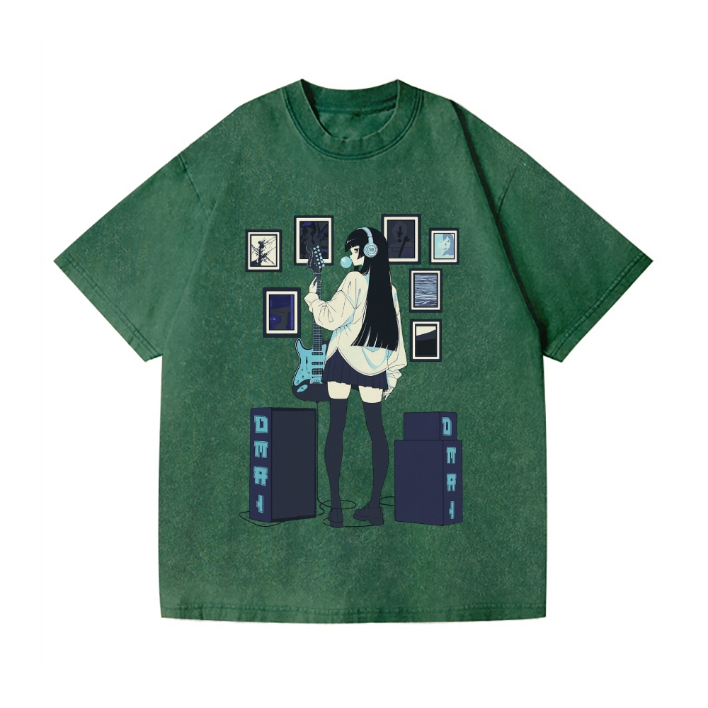 Blue Noise Vintage Wash Japanese Design T-Shirt