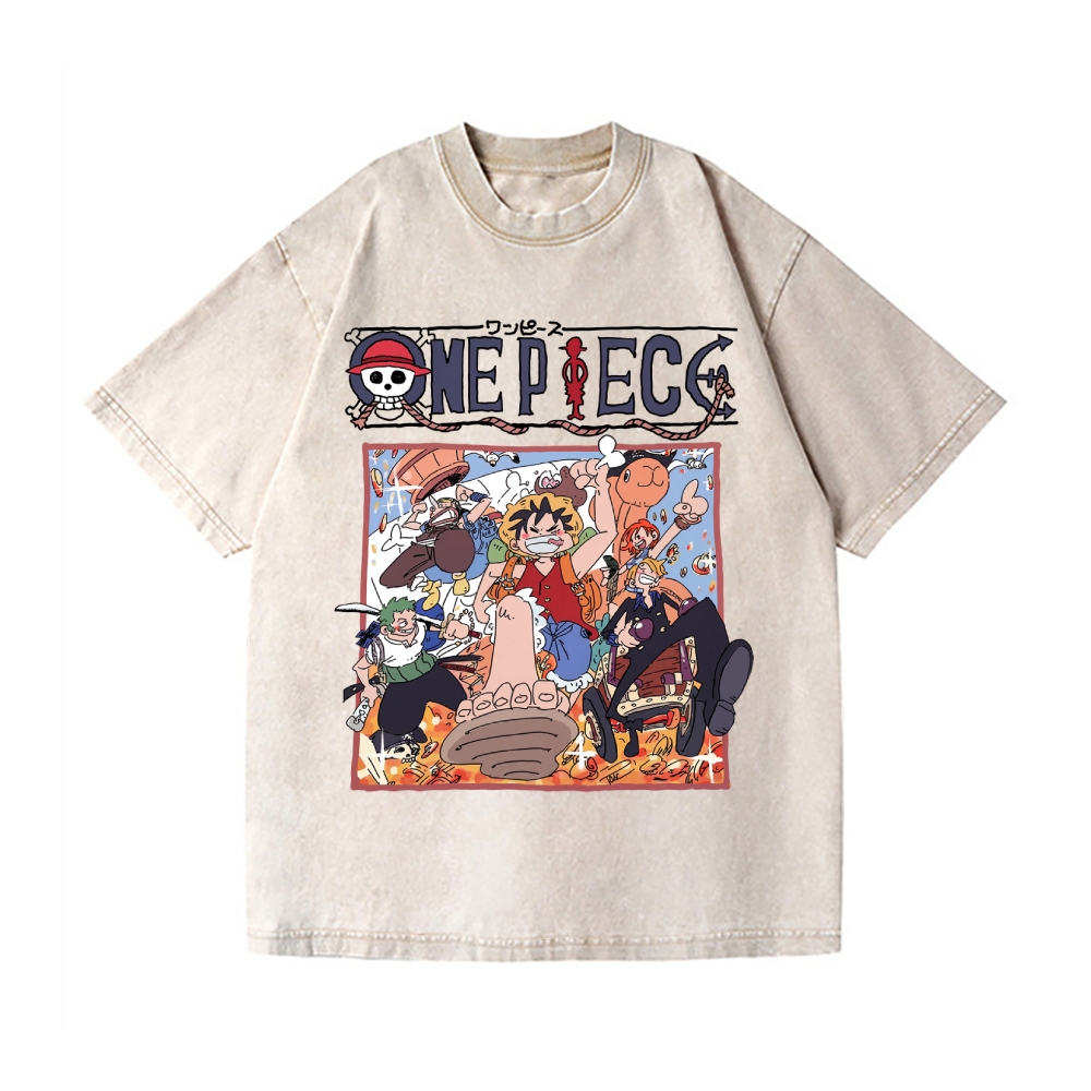 One Piece Vintage Wash Japanese Design T-Shirt