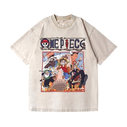One Piece Vintage Wash Japanese Design T-Shirt
