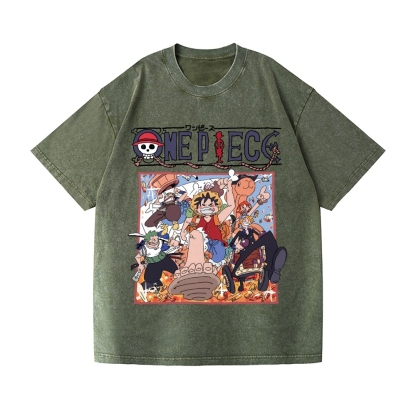 One Piece Vintage Wash Japanese Design T-Shirt