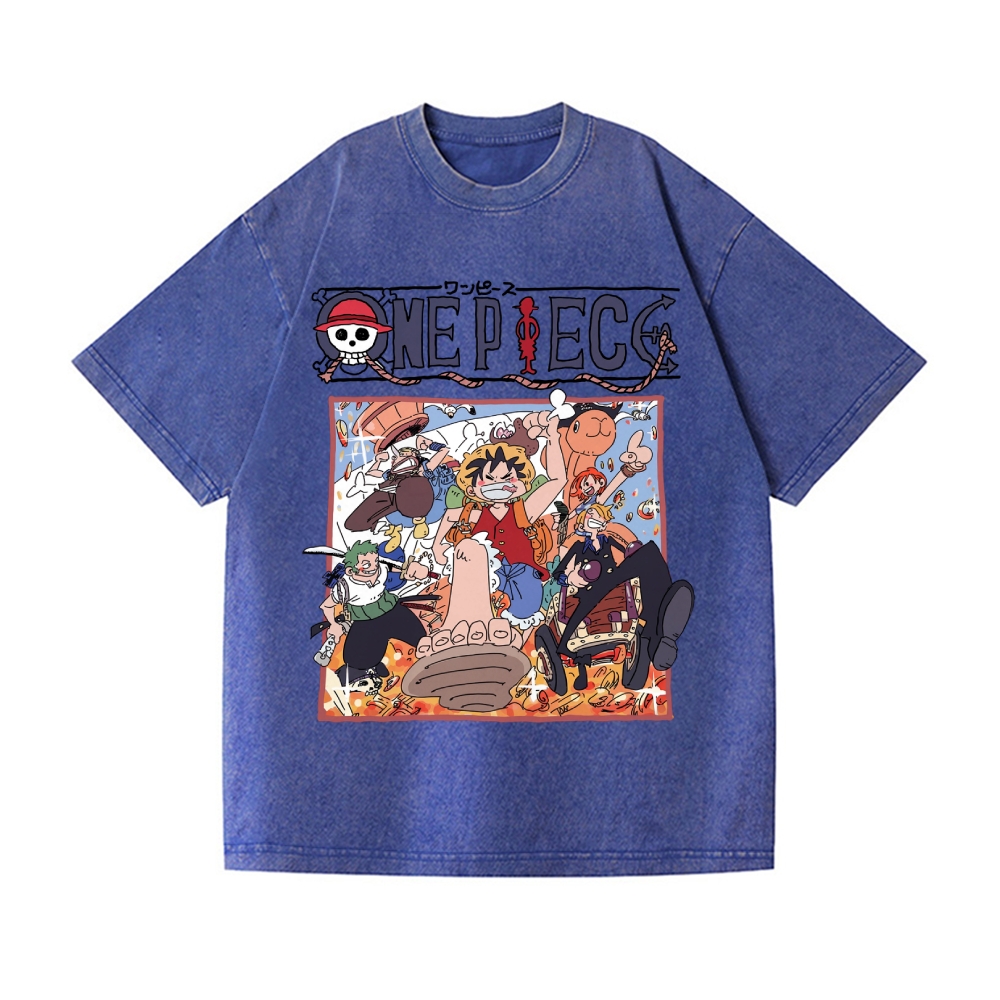 One Piece Vintage Wash Japanese Design T-Shirt