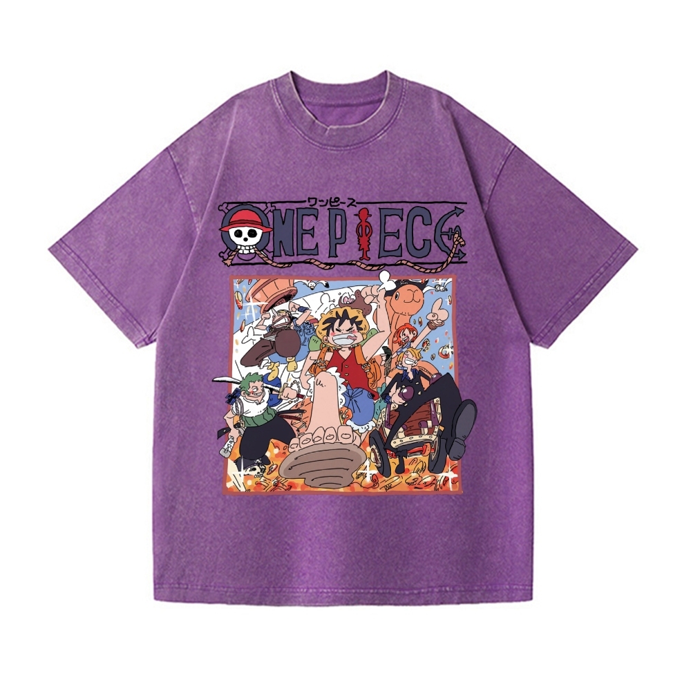One Piece Vintage Wash Japanese Design T-Shirt